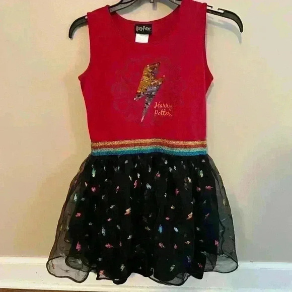 Harry Potter Official Tutu Dress Sequin Lightning Bolt girls size large size 10 - Picture 10 of 11